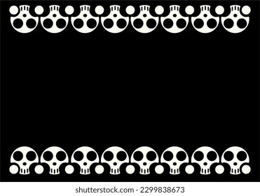 vector skull pattern on black background. can be used for wallpapers, stickers, emblems, t-shirts, tattoos, and other digital media.