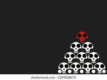 vector skull pattern on black background. can be used for wallpapers, stickers, emblems, t-shirts, tattoos, and other digital media.