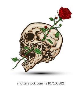 1,037 Skull rose mouth Images, Stock Photos & Vectors | Shutterstock