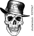 Vector skull pimp illustration