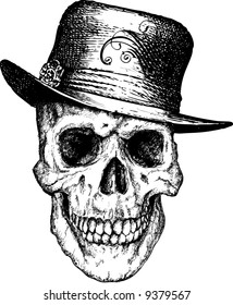 Vector skull pimp illustration