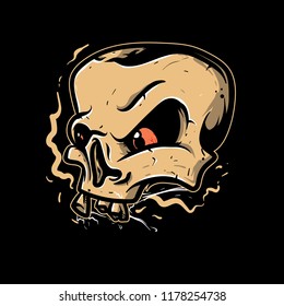 vector skull with red eye