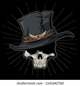 Vector Skull of Robber with hat