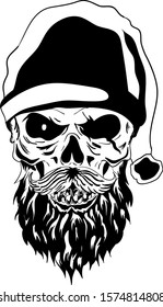Vector skull santa logo or tattoo