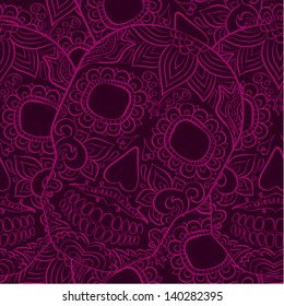 Vector skull seamless pattern