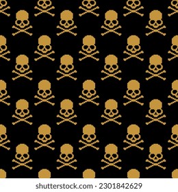 Vector skull seamless pattern illustration