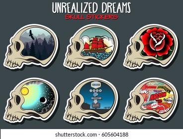 Vector Skull Set Unrealized Dreams