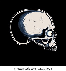 vector skull side-view
