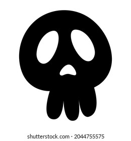 Vector skull silhouette. Isolated icon illustration