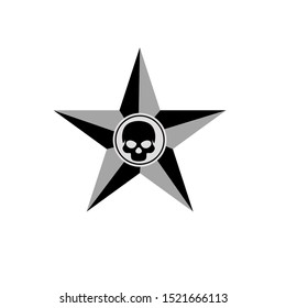 vector skull in star illustration design, skull logo design.