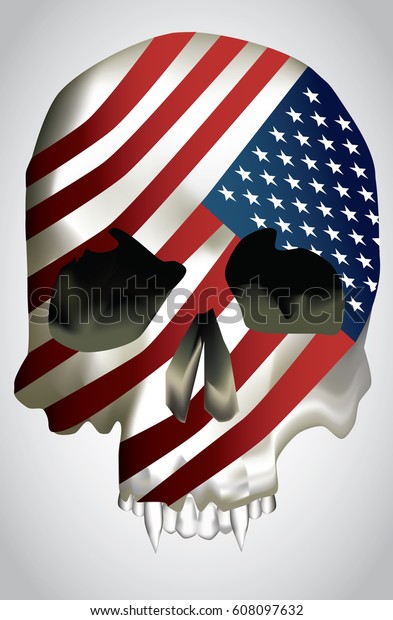 Vector Skull Texture Usa Flag Vector Stock Vector (Royalty Free ...