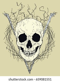 Vector Skull in triangle