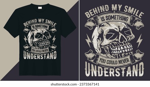 Vector skull typography t-shirt design vintage style