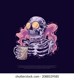 vector skull vintage illustration design