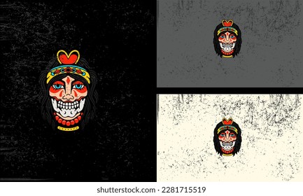 Vector of a skull wearing a crown