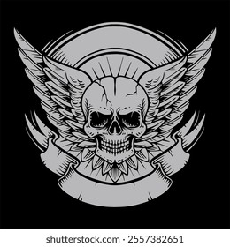 vector skull and wings good for emblem