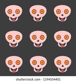 Vector skulls on the blackground