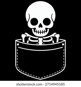 Vector de calaveras para estampar con huesos y plumas sobre fondo negro
