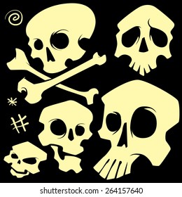 vector skulls set