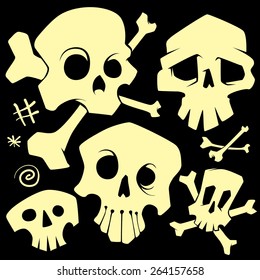 vector skulls set