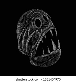 The Vector skulls  for T-shirt design or outwear.  Skull style background.