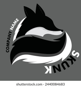 vector skunk logo for outdoor organization activities, or mountain equipment shops