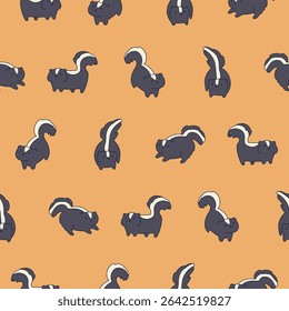 Vector Skunk Seamless Pattern Background for Print Fabric Surface Fashion Wrapping