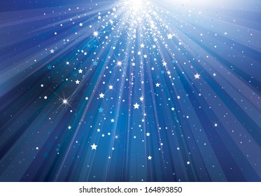 Vector sky background with lights and stars. 