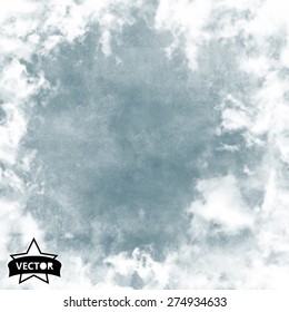 Vector sky. Blue sky with cloud closeup.
