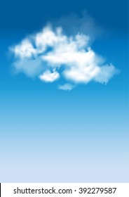 Vector sky. Blue sky with cloud closeup