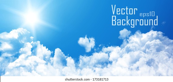 Vector sky. Sky with clouds.