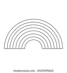 vector sky element rainbow outline coloring