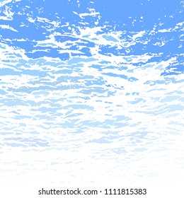 Vector sky. Texture of sky. Texture of sea. Vector water .  Clouds.