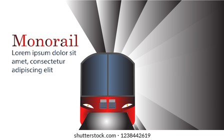 
Vector sky train monorail