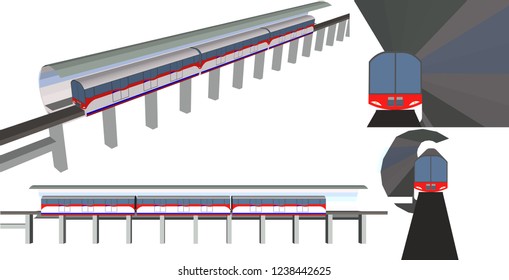 
Vector Sky Train Monorail