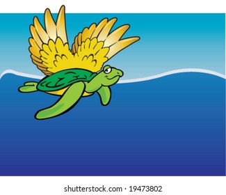 vector sky turtle, concept anything is possible