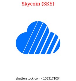 Vector Skycoin (SKY) digital cryptocurrency logo. Skycoin (SKY) icon. Vector illustration isolated on white background.