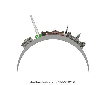 vector, skyline of Buenos Aires city in Argentina