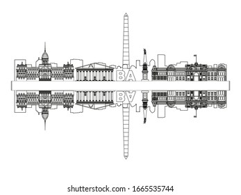 vector, skyline of Buenos Aires city in Argentina