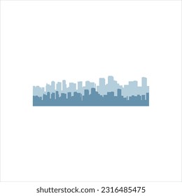 Vector skyline graphic for town 