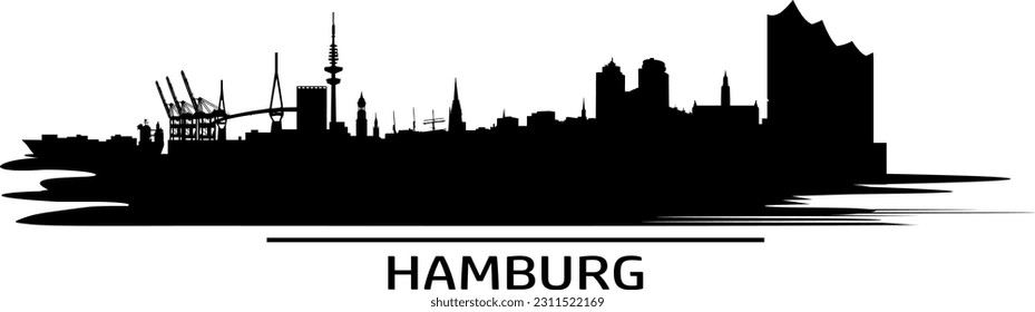 Vektorgrafik Hamburg mit Schrift