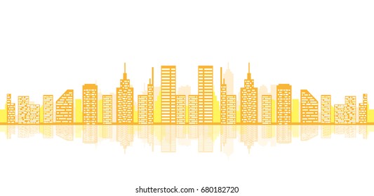 Vector skyline illustration in orange and yellow colors
abstract cityscape