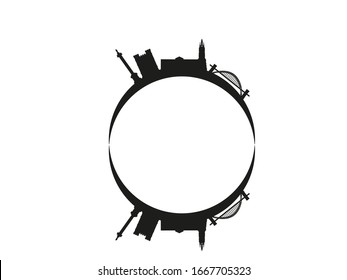 vector skyline of newcastle city north of england