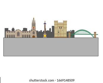 vector skyline of newcastle city north of england