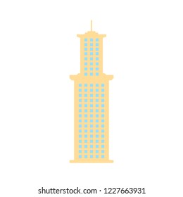 vector skyscraper building icon - office and apartment building illustration