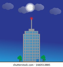 vector of skyscraper buildings on cloudy evenings