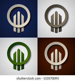 vector skyscraper real estate paper icons