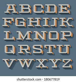 Vector Slab Serif Font. Retro Alphabet.