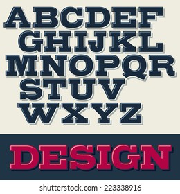 Vector Slab Serif Font With Shadows.