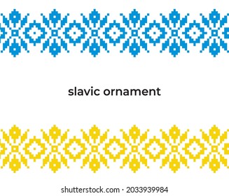 vector slavic simple pattern in yellow and blue color